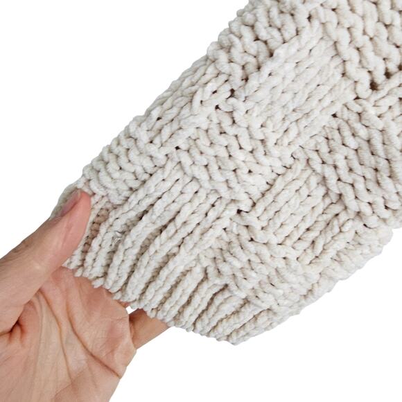 Moth Anthropologie Sweater Open Knit Sweater Women M Cream Pullover Sweater - Picture 4 of 8